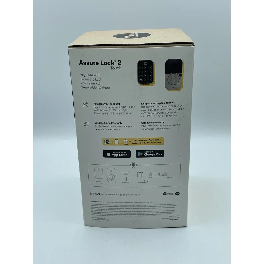 Yale Assure Lock 2 Plus Touch Wi-Fi Smart Satin Nickel YRD450-N-WF1, New-Sealed